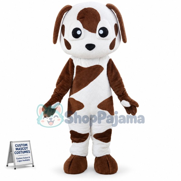 Baby Brown and White St Bernard Dog Mascot Costume