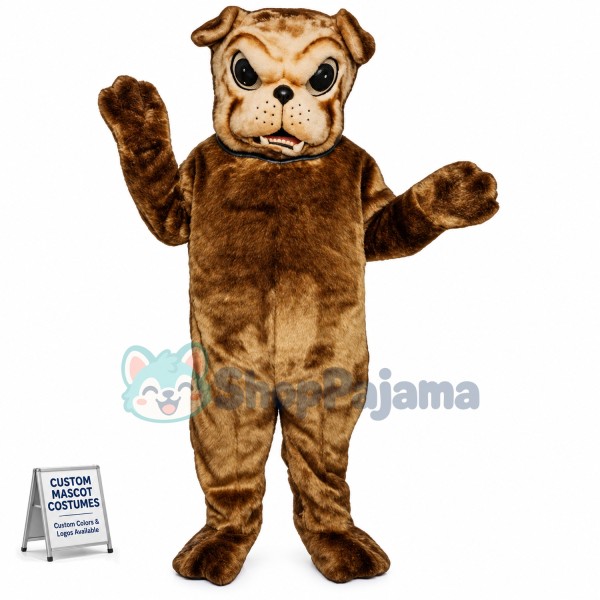 Brown Bulldog Mascot Costume