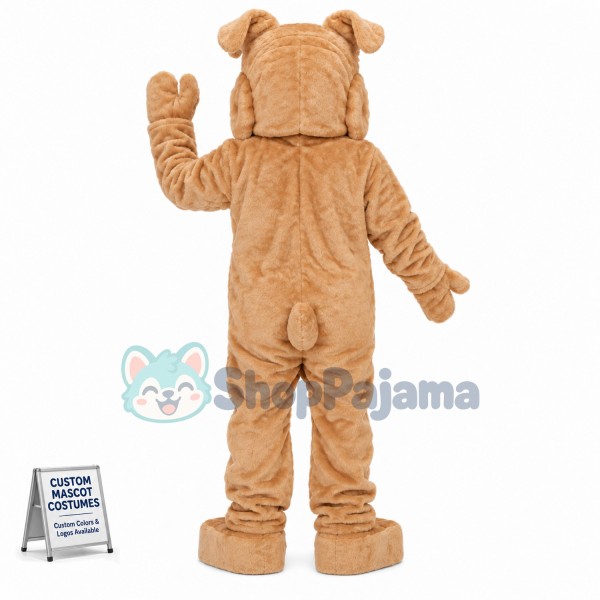 Adult Super Deluxe Tan Mascot Bulldog Costume