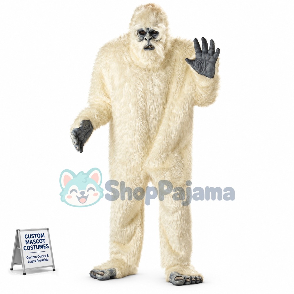Adult Deluxe Abominable Snowman Scary Mascot Costume