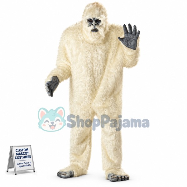 Adult Deluxe Abominable Snowman Scary Mascot Costume
