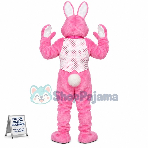 Adult Pink Bunny Mascot Costume