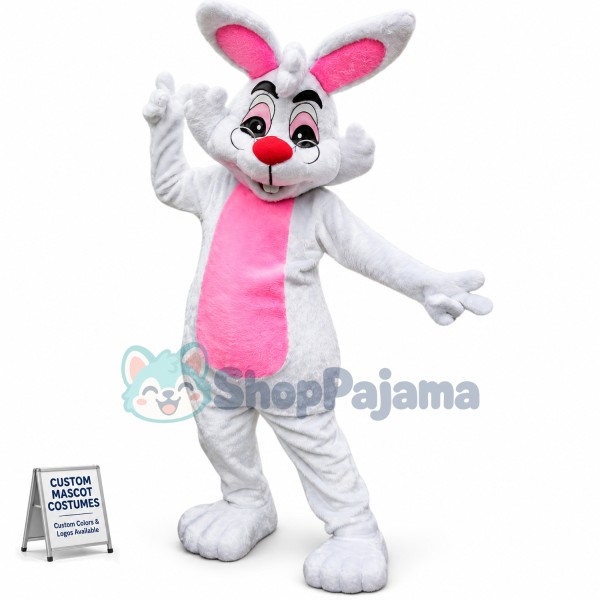 Glasses Easter Bunny Mascot Costume