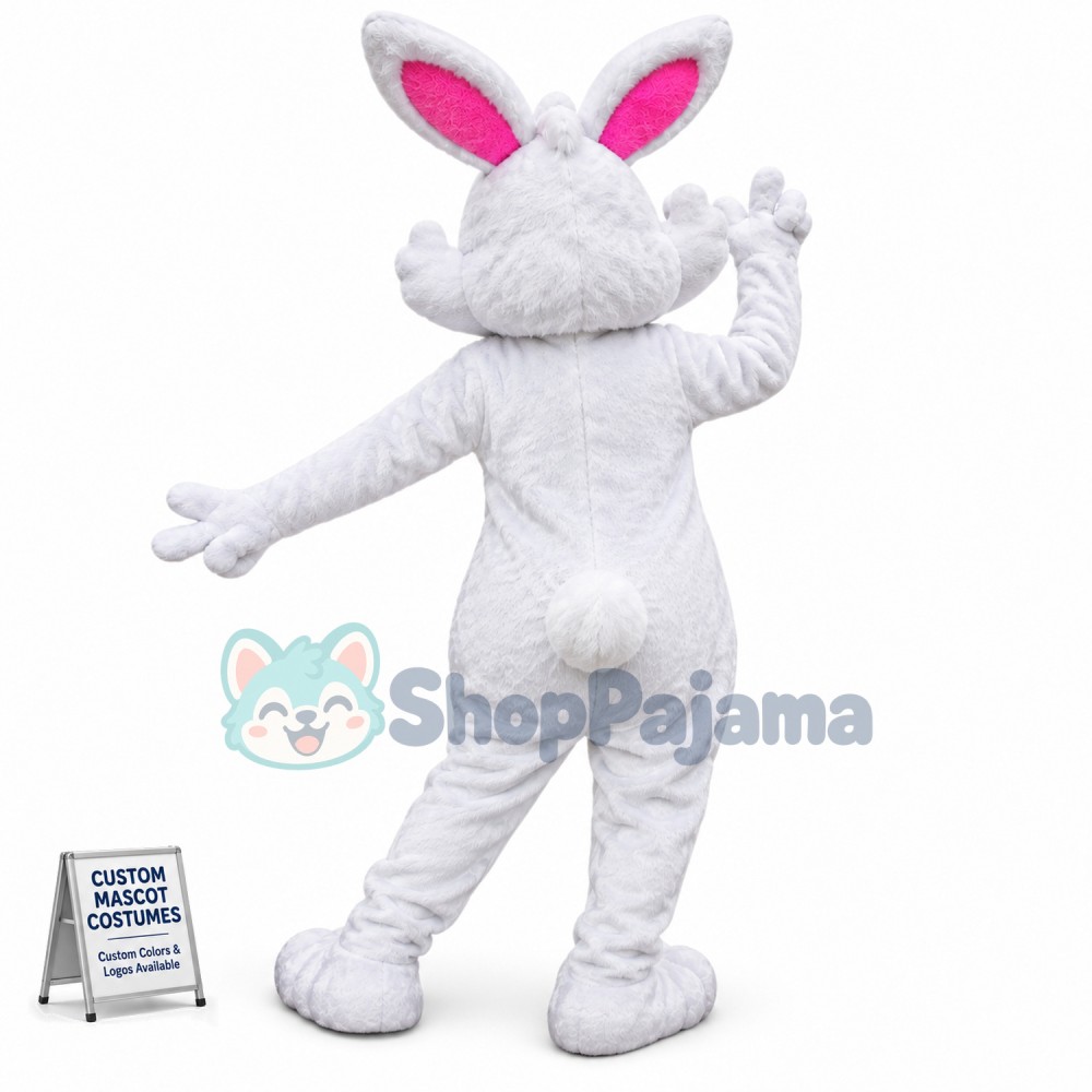 Glasses Easter Bunny Mascot Costume