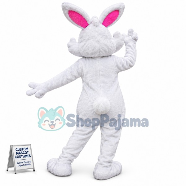 Glasses Easter Bunny Mascot Costume