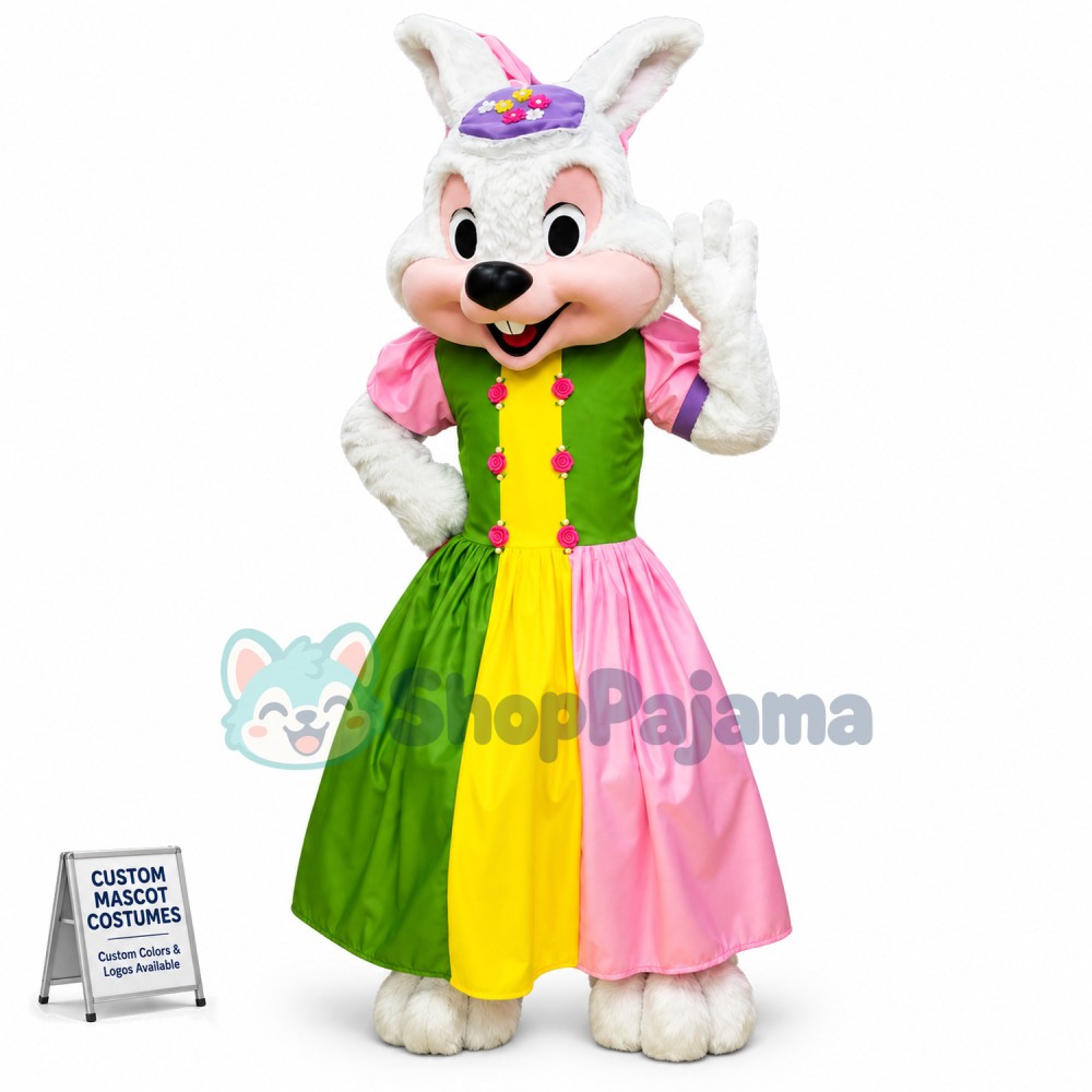 Girl Easter Bunny Mascot Costume