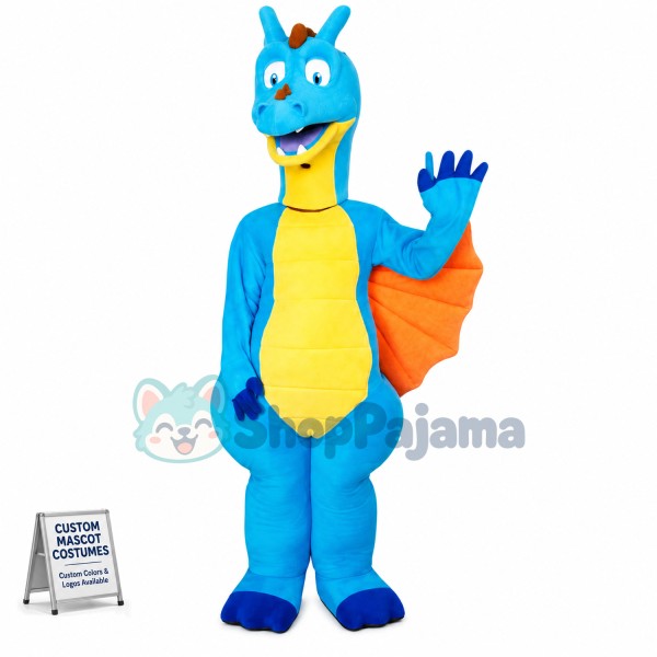 Blue Dragon Mascot Costume Adult Costume