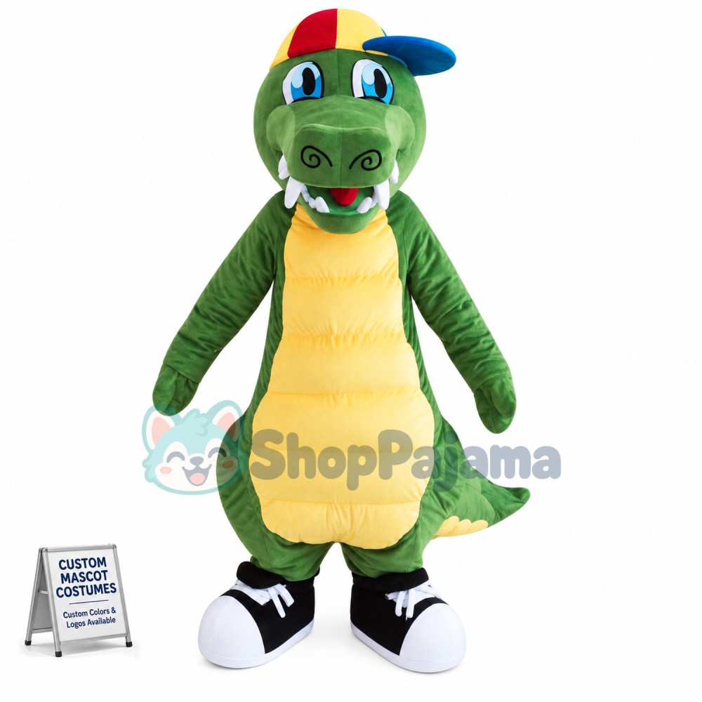 Adult Green Dinosaur Mascot Costume