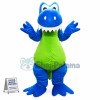 Adult Blue Green Dinosaur Mascot Costume