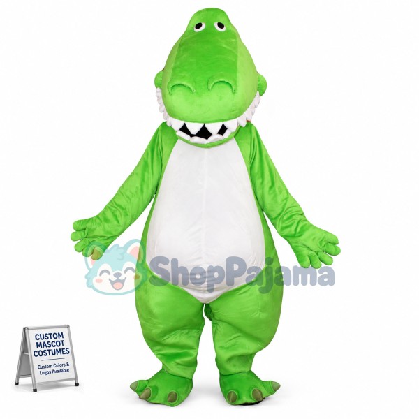 Adult Mascot Costume Green Dinosaur Costume