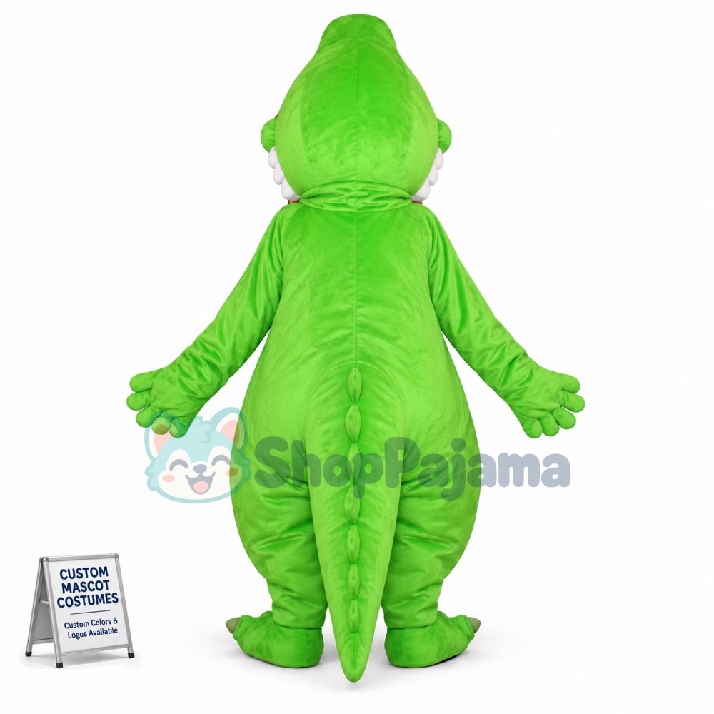 Adult Mascot Costume Green Dinosaur Costume