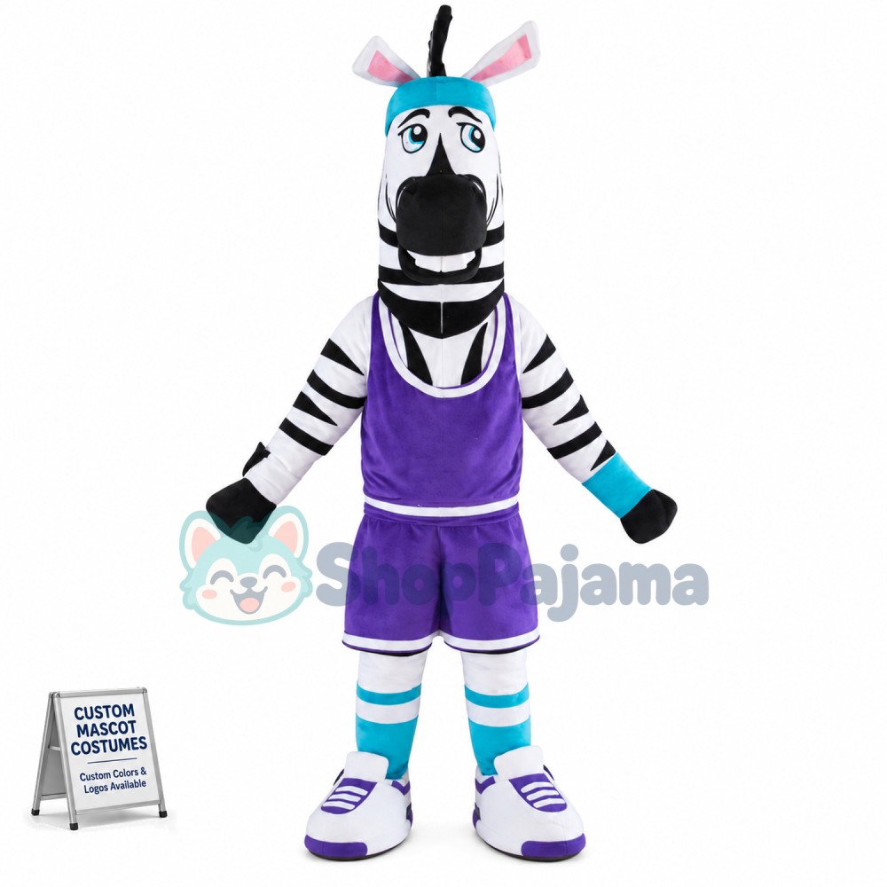 Adult Zebra Mascot Costume