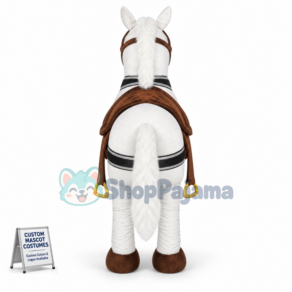 2 Person White Horse Mascot Costumes