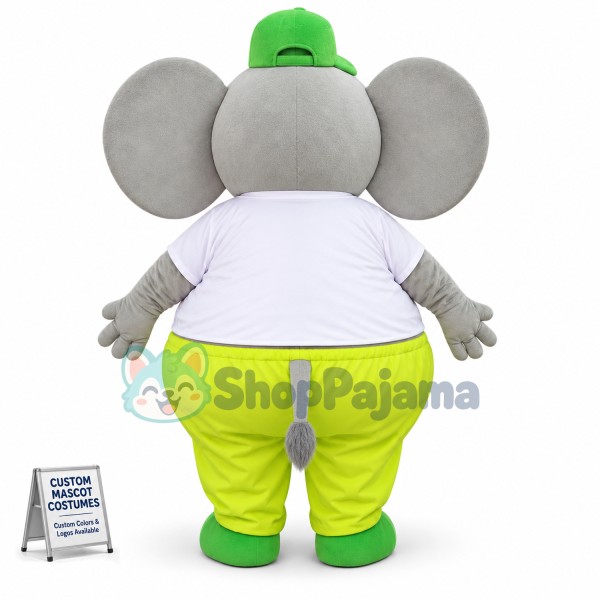 Big Fat Grey Elephant Mascot Costume