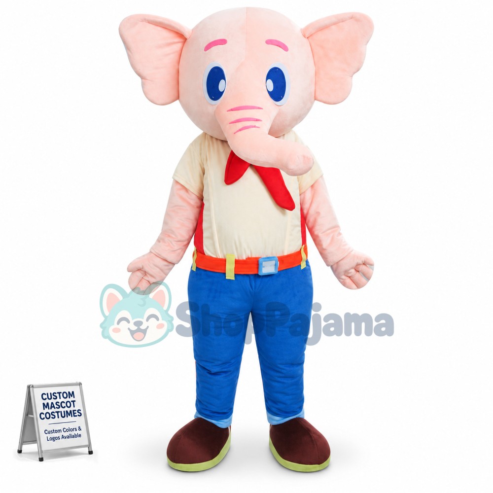  Beige Elephant Mascot Costume