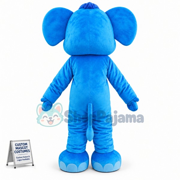 Blue Adult Elephant Mascot Costume