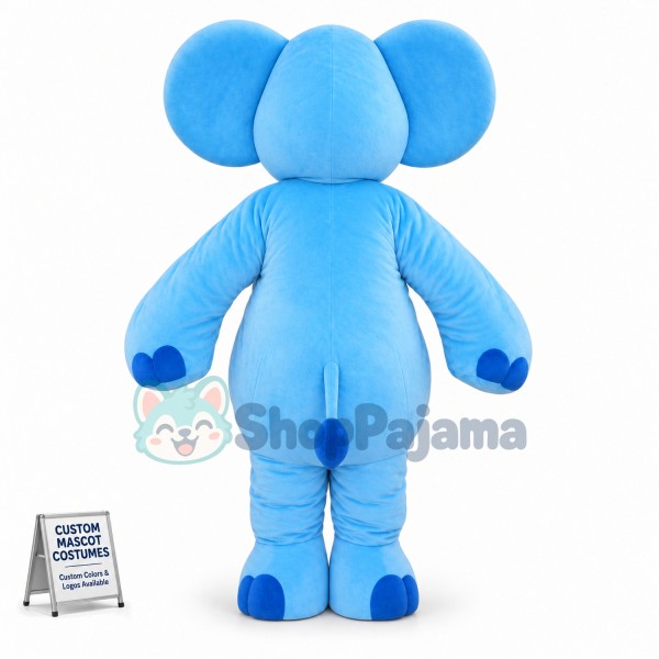 Blue Elephant Mascot Costume For Adults