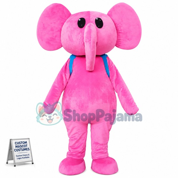 Adult Pink Elephant Mascot Costume