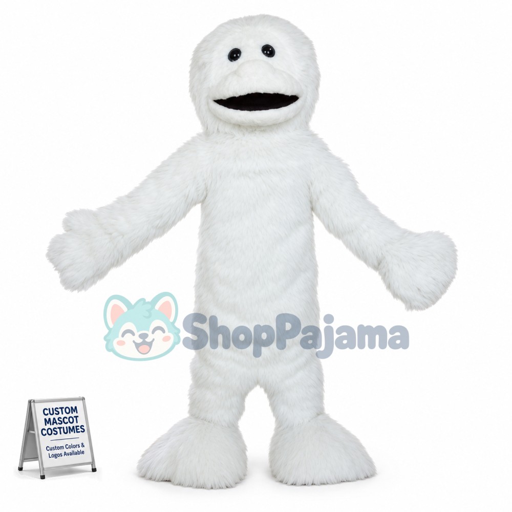 Adult White Yeti Mascot Costume