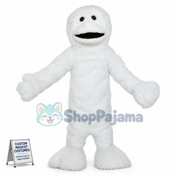 Adult White Yeti Mascot Costume