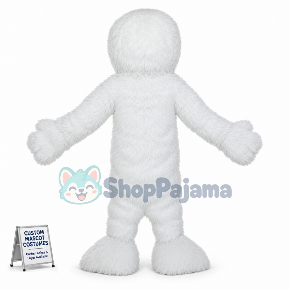 Adult White Yeti Mascot Costume