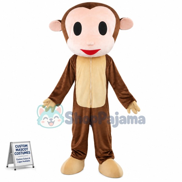 Big Head Monkey Mascot Costume