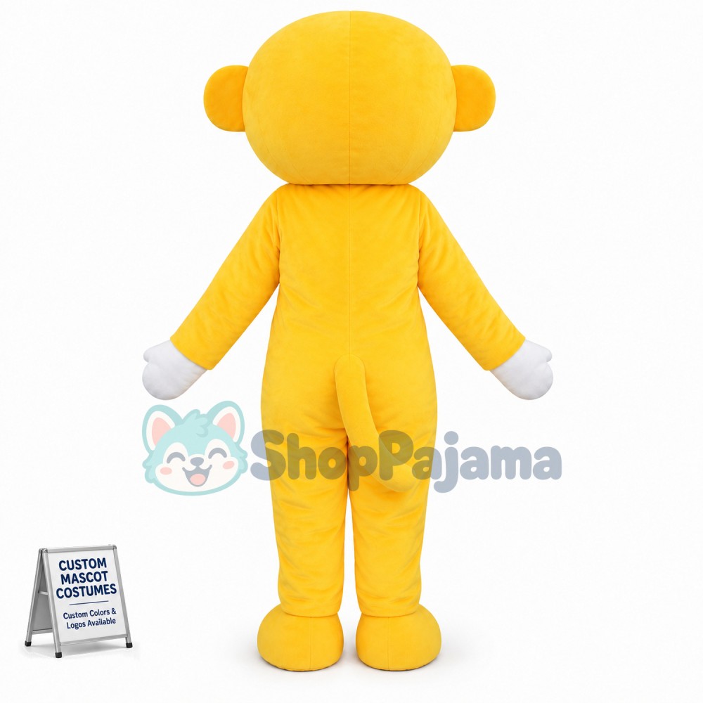 Yellow White Monkey Mascot Costume