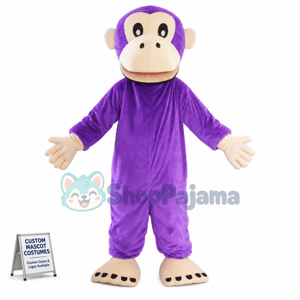 Adult Purple Gorilla Mascot Costume