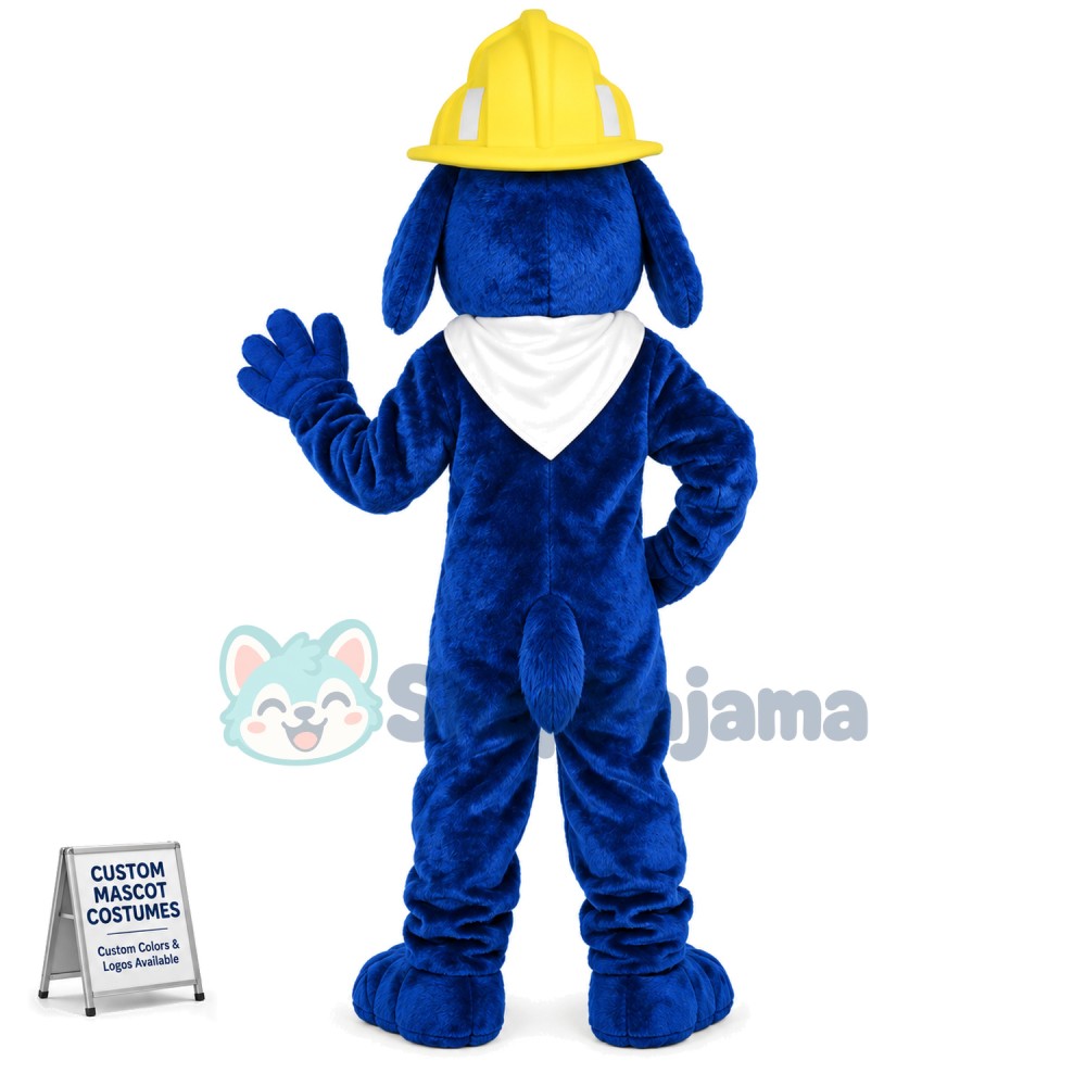 Blue Fire Dog Mascot Costume
