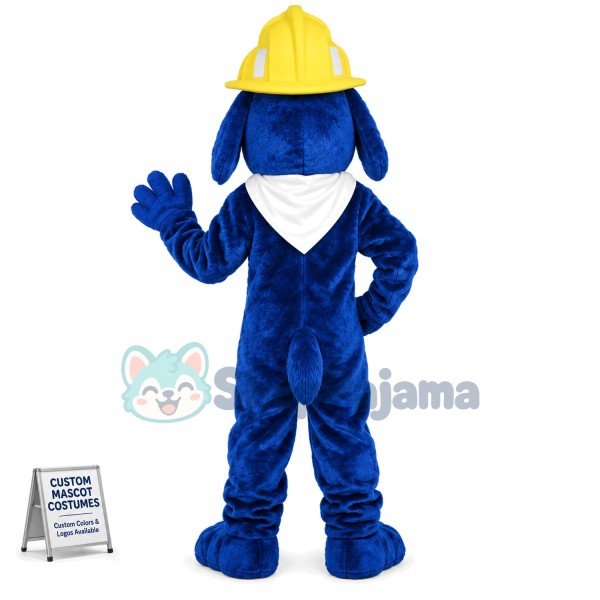 Blue Fire Dog Mascot Costume