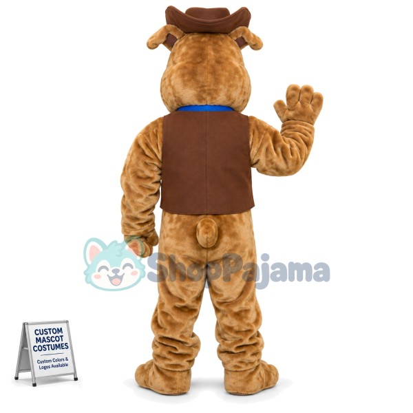 Brown Bulldog Mascot Costume