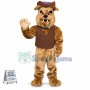 Brown Bulldog Mascot Costume
