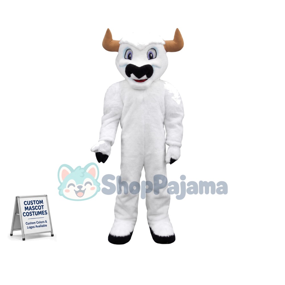 White Buffalo Mascot Costume