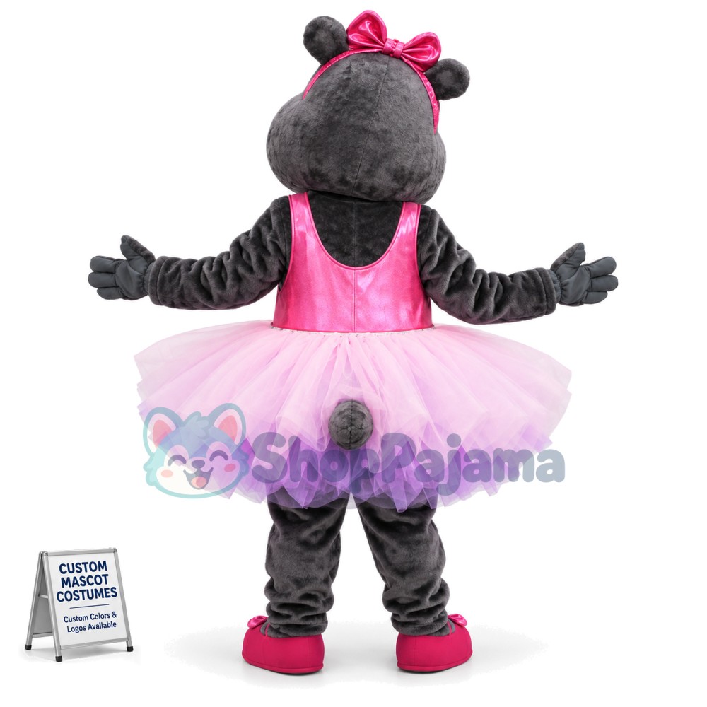 Ballerina Hippo Mascot Costume