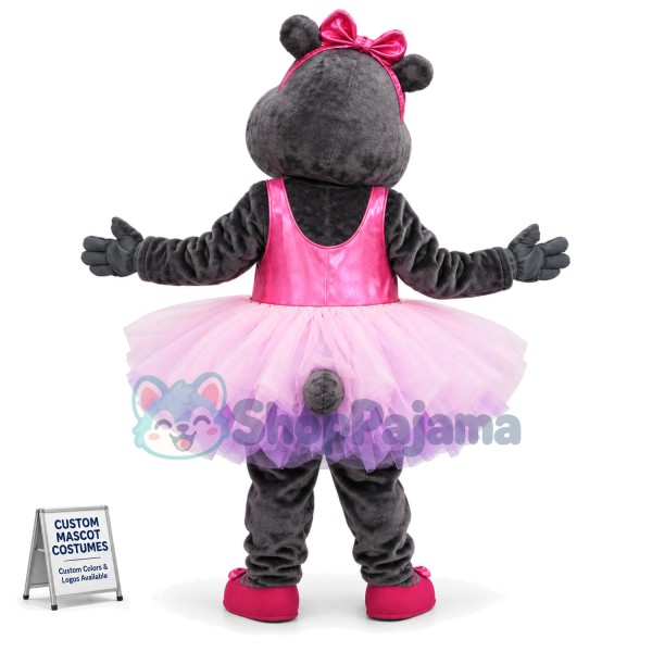 Ballerina Hippo Mascot Costume