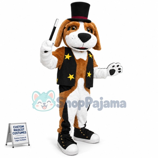 Brown White Dog Mascot Costume