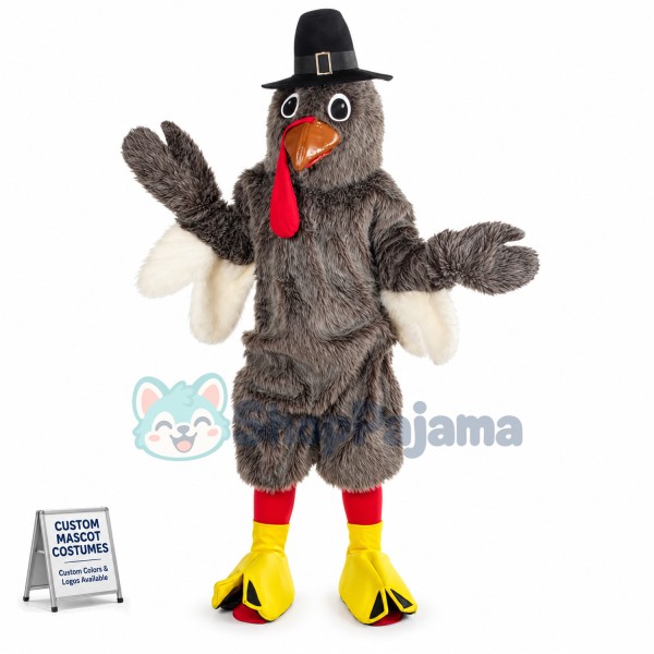Grey Turkey Mascot Costume
