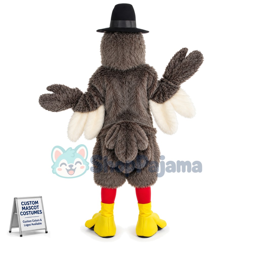 Grey Turkey Mascot Costume