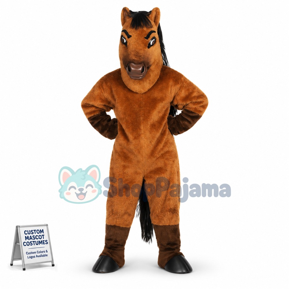 Brown Horse Mascot Costume