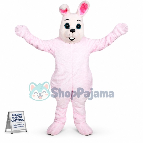Pink Easter Bunny Mascot Costume