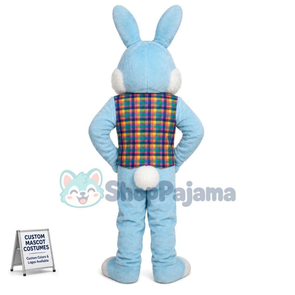 Blue Easter Bunny Mascot Costume