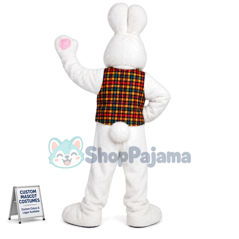 White Easter Bunny Mascot Costume
