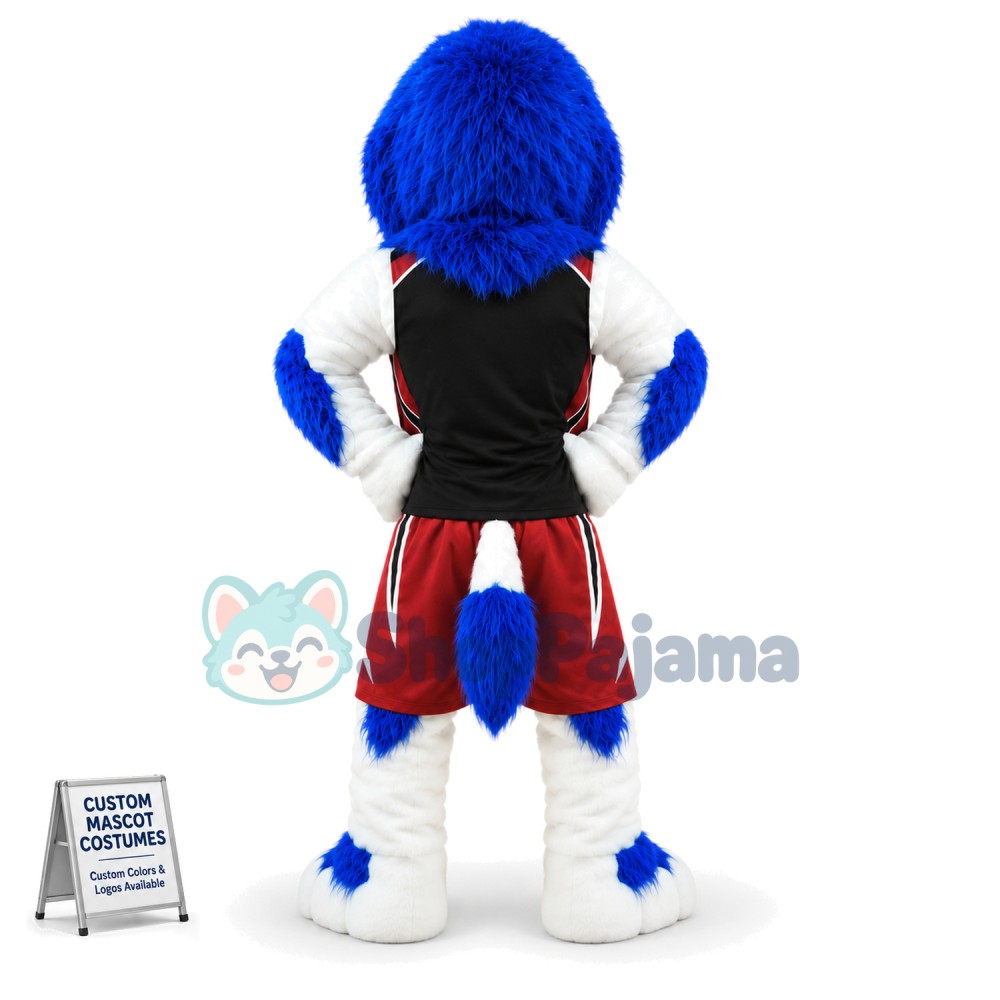 Blue Sport Lion Mascot Costume