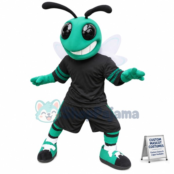 Green Sport Hornet Mascot Costume
