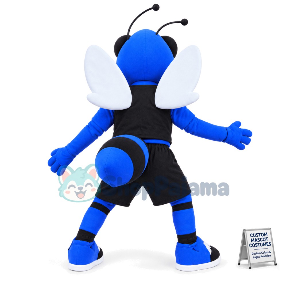 College Blue Hornet Mascot Costume
