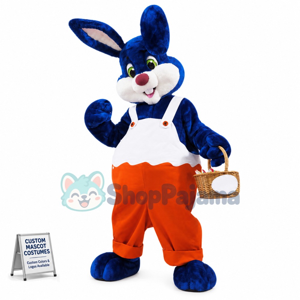 Blue & White Rabbit Mascot Costume