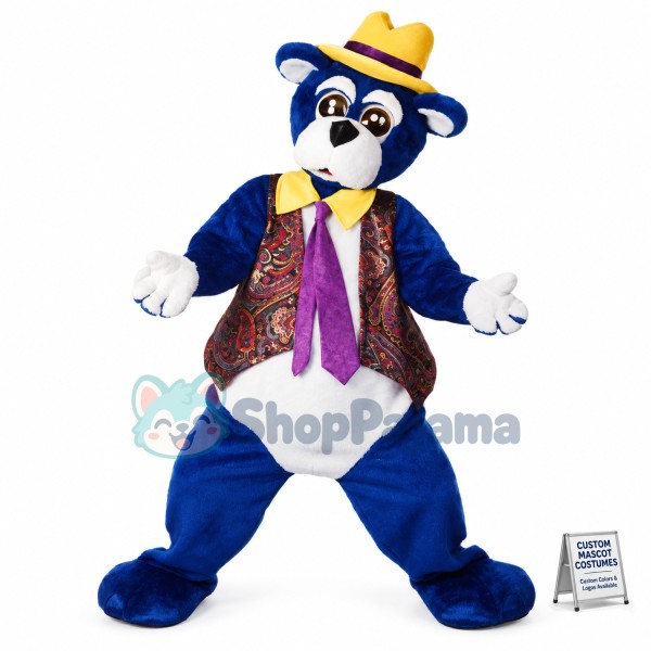 Blue Bear Mascot Costume