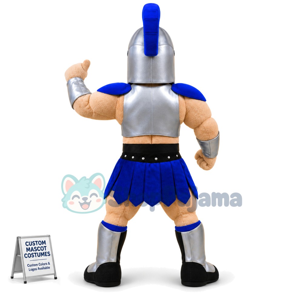 Blue Spartan Mascot Costume