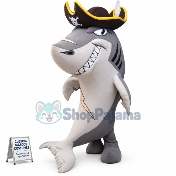 Superb Pirate Shark Mascot Costume