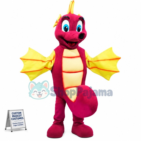 Red Seahorse Mascot Costume
